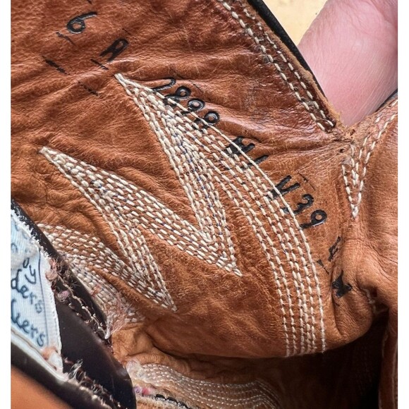 Vtg The SANDERS 1970’s Leather Cowboy Boots Mexico Western Men: 6A Women: 7.5 main image 9